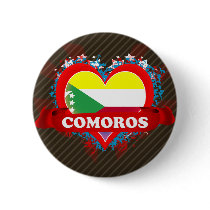Vintage I Love Comoros Pin