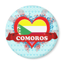 Vintage I Love Comoros Fridge Magnet