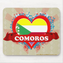 Vintage I Love Comoros Mouse Pad