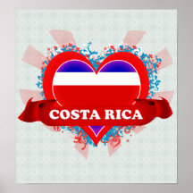 Vintage I Love Costa Rica Print
