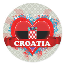 Vintage I Love Croatia Stickers