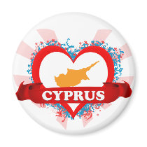 Vintage I Love Cyprus Fridge Magnets