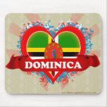 Vintage I Love Dominica Mouse Pads