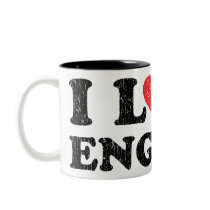 Vintage I Love English Mug mugs