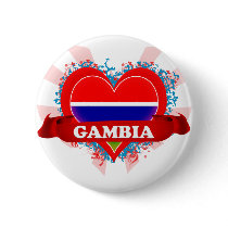 Vintage I Love Gambia Pinback Button