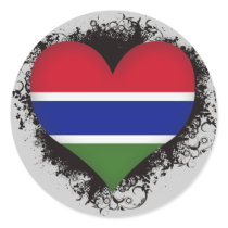 Vintage I Love Gambia Round Stickers