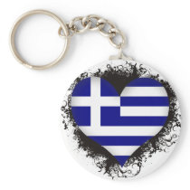 Vintage I Love Greece Keychain
