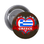 Vintage I Love Greece Pinback Buttons