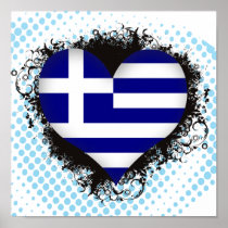 Vintage I Love Greece Print