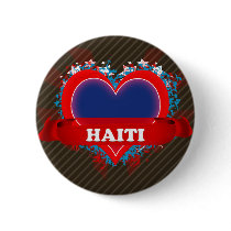 Vintage I Love Haiti Button