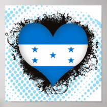 Vintage I Love Honduras Poster