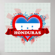 Vintage I Love Honduras Poster
