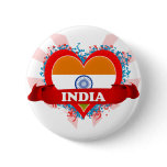Vintage I Love India Pinback Button