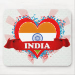 Vintage I Love India Mousepad