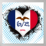 Vintage I Love Iowa Poster