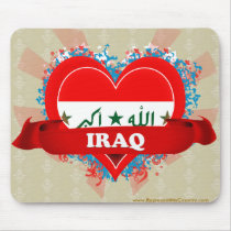 Vintage I Love Iraq Mouse Pad