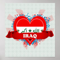 Vintage I Love Iraq Print