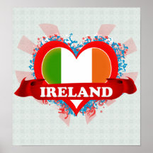Vintage I Love Ireland Poster