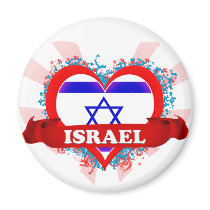 Vintage I Love Israel Refrigerator Magnet