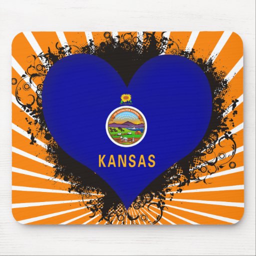 Vintage I Love Kansas Mousepads