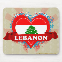Vintage I Love Lebanon Mouse Pads