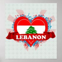 Vintage I Love Lebanon Poster