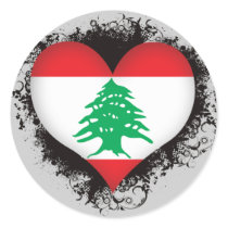 Vintage I Love Lebanon Round Stickers