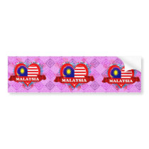 Vintage I Love Malaysia Bumper Stickers