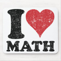Vintage I Love Math Mousepad by teachertees Vintage I Love Math Mousepad