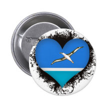 Vintage I Love Midway Islands Pinback Buttons