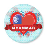 Vintage I Love Myanmar magnets