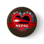 Vintage I Love Nepal Pinback Buttons