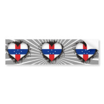 Vintage I Love Netherlands Antilles Bumper Stickers