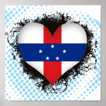 Vintage I Love Netherlands Antilles Poster