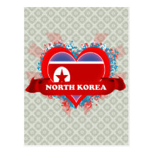 Vintage I Love North Korea Post Cards
