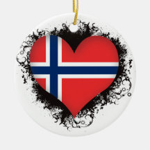 Vintage I Love Norway Christmas Tree Ornament