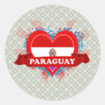 Vintage I Love Paraguay Sticker