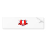 Vintage I Love Peru Bumper Sticker