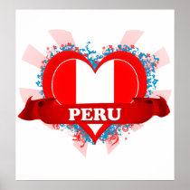 Vintage I Love Peru Poster
