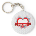 Vintage I Love Poland Keychain