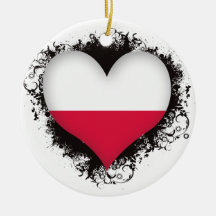 Vintage I Love Poland Ornaments