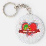 Vintage I Love Portugal Keychain