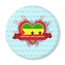 Vintage I Love Saotome And Principe Fridge Magnets