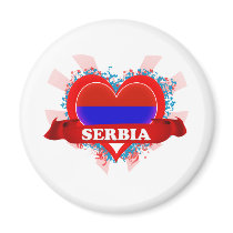 Vintage I Love Serbia Fridge Magnets