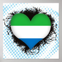 Vintage I Love Sierra Leone Poster