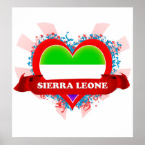 Vintage I Love Sierra Leone Poster