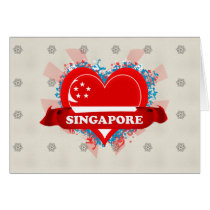 Vintage I Love Singapore Greeting Cards