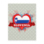 Vintage I Love Slovenia Post Card