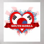 Vintage I Love South Korea posters