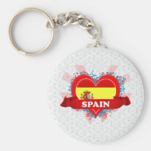 Vintage I Love Spain Keychain
